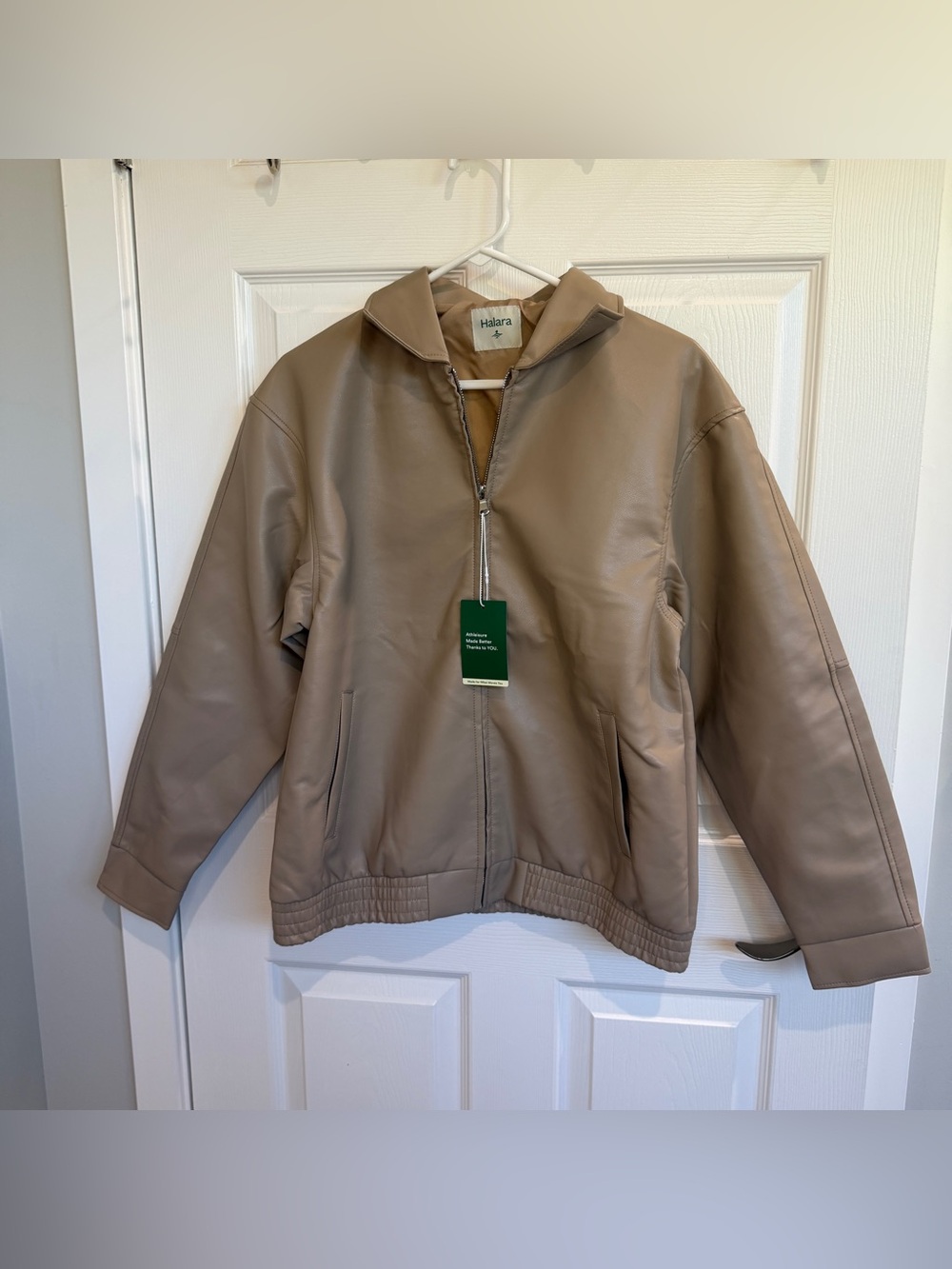 Halara Relaxed Casual Faux Leather Jacket - Picture 4 of 8